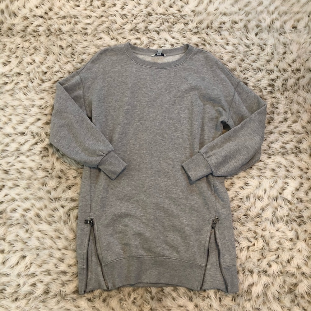 American Eagle Tunic sweatshirt zipper gray XS